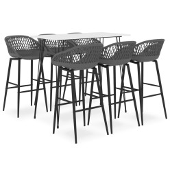 Ensemble de bar 7 pcs Blanc et gris