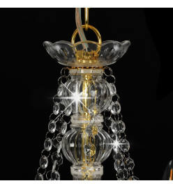 Lustre avec perles Doré 8 ampoules E14