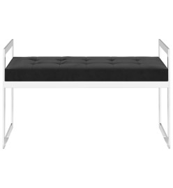 Banc 97 cm Noir Velours et acier inoxydable