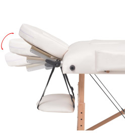 Table de massage pliable et tabouret 10 cm d'épaisseur Blanc