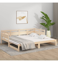 Lit coulissant Bois de pin solide 2x(90x190) cm