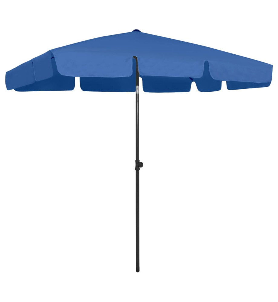 Parasol de plage bleu azur 200x125 cm