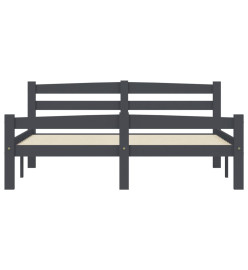 Cadre de lit Gris foncé Bois de pin massif 120x200 cm
