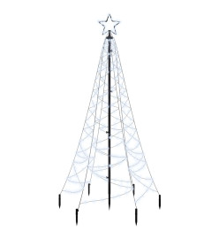 Sapin de Noël avec piquet Blanc froid 200 LED 180 cm