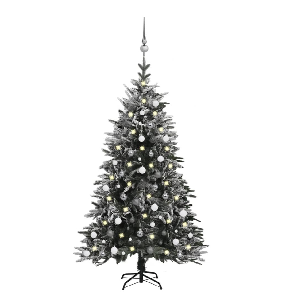 Sapin de Noël artificiel LED et flocons de neige 180 cm PVC PE