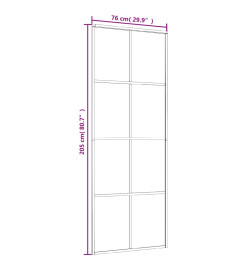 Porte coulissante Aluminium et verre ESG 76x205 cm Noir