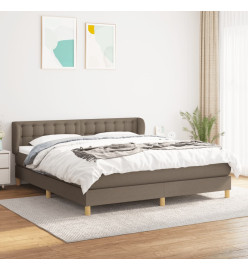 Lit à sommier tapissier avec matelas Taupe 180x200 cm Tissu