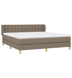 Lit à sommier tapissier avec matelas Taupe 180x200 cm Tissu