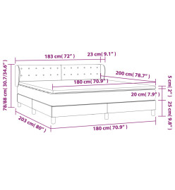 Lit à sommier tapissier avec matelas Taupe 180x200 cm Tissu