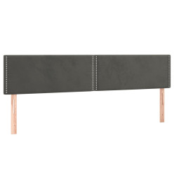 Lit à sommier tapissier et matelas Gris foncé 200x200cm Velours