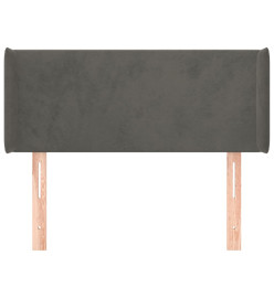 Tête de lit avec oreilles Gris foncé 83x16x78/88 cm Velours