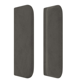 Tête de lit avec oreilles Gris foncé 83x16x78/88 cm Velours