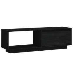 Meuble TV Noir 110x30x33,5 cm Bois de pin massif