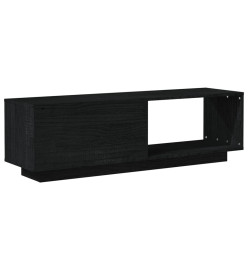 Meuble TV Noir 110x30x33,5 cm Bois de pin massif