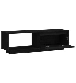 Meuble TV Noir 110x30x33,5 cm Bois de pin massif