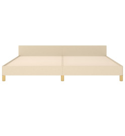 Cadre de lit avec tête de lit Crème 200 x 200 cm Tissu