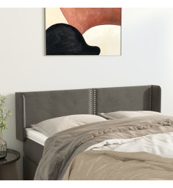 Tête de lit avec oreilles Gris foncé 147x16x78/88 cm Velours