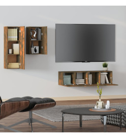 Ensemble de meubles TV 4 pcs Chêne fumé Bois d'ingénierie