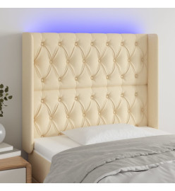 Tête de lit à LED Crème 103x16x118/128 cm Tissu