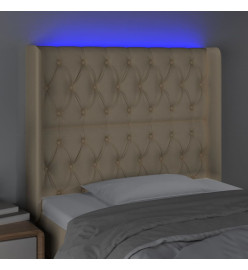 Tête de lit à LED Crème 103x16x118/128 cm Tissu