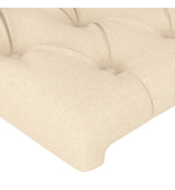 Tête de lit à LED Crème 103x16x118/128 cm Tissu