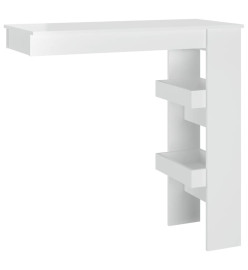 Table bar mural Blanc Brillant 102x45x103,5cm Bois d'ingénierie