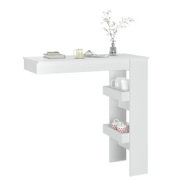 Table bar mural Blanc Brillant 102x45x103,5cm Bois d'ingénierie