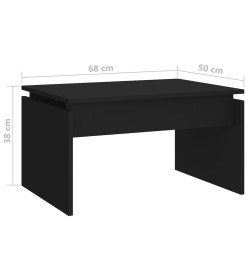 Table basse Noir 68x50x38 cm Aggloméré