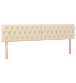 Lit à sommier tapissier avec matelas Crème 200x200 cm Tissu