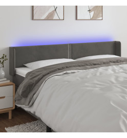 Tête de lit à LED Gris foncé 203x16x78/88 cm Velours