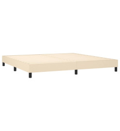 Sommier tapissier et matelas et LED Crème 200x200 cm Tissu