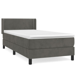 Lit à sommier tapissier avec matelas Gris foncé 100x200 cm