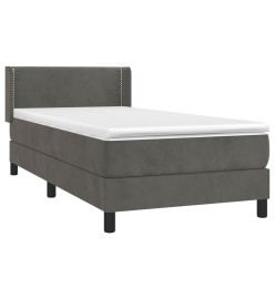 Lit à sommier tapissier avec matelas Gris foncé 100x200 cm