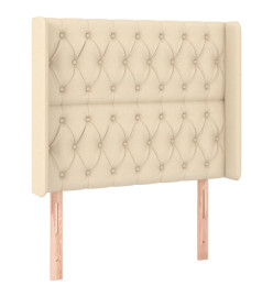 Sommier tapissier avec matelas et LED Crème 100x200 cm Tissu