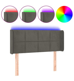 Tête de lit à LED Gris foncé 83x16x78/88 cm Velours