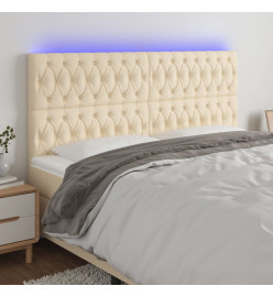Tête de lit à LED Crème 200x7x118/128 cm Tissu