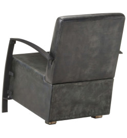 Fauteuil Gris Cuir véritable