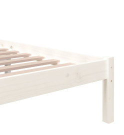 Cadre de lit Blanc Bois massif 120x200 cm
