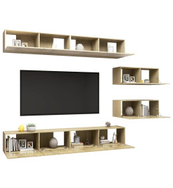 Ensemble de meuble TV 6 pcs Chêne sonoma Aggloméré