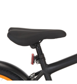 Vélo d'enfant avec porte-bagages avant 18 pouces Noir et orange