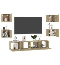 Ensemble de meubles TV 6 pcs Chêne sonoma Aggloméré