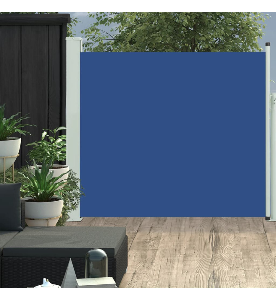 Auvent latéral rétractable de patio 100x300 cm Bleu