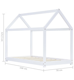 Cadre de lit d'enfant Blanc Bois de pin massif 70x140 cm