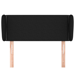 Tête de lit avec oreilles Noir 93x23x78/88 cm Tissu