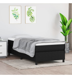 Lit à sommier tapissier avec matelas Noir 90x190 cm Tissu