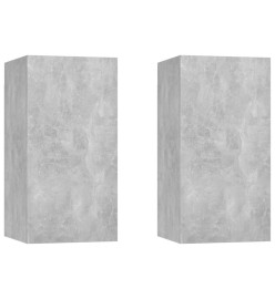 Meubles TV 2 pcs Gris béton 30,5x30x60 cm Aggloméré