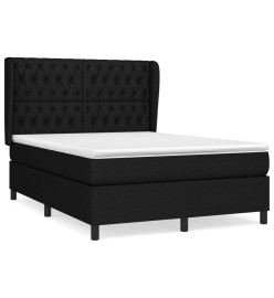 Lit à sommier tapissier avec matelas Noir 140x190 cm Tissu