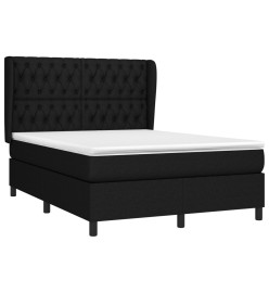 Lit à sommier tapissier avec matelas Noir 140x190 cm Tissu