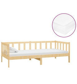Lit de repos avec matelas 90x200 cm Bois de pin massif