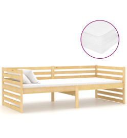 Lit de repos avec matelas 90x200 cm Bois de pin massif
